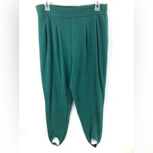 Vintage 80's 90's Pleated Stirrup Pants High Rise Stretch Green Size Small